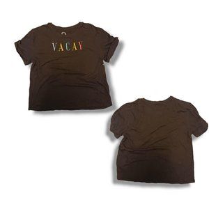 33 Revolutions Xxl 100% cotton vacay shirt'90s style print embroidered